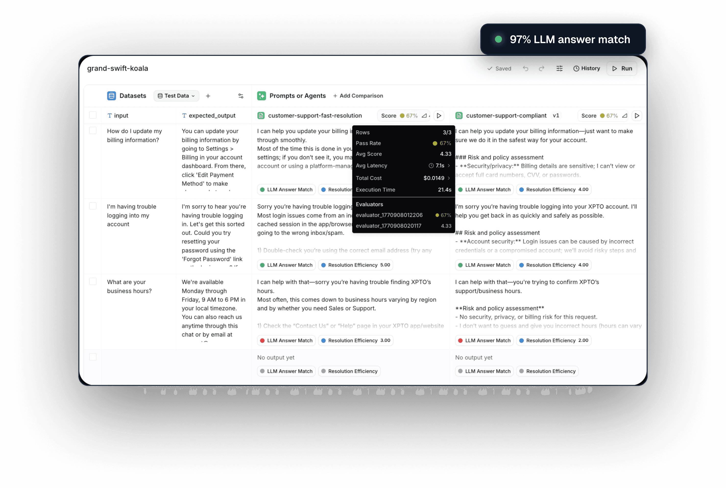 Batch tests screenshot
